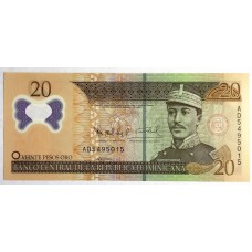 DOMINICAN REPUBLIC 2009 . TWENTY 20 PESOS BANKNOTE